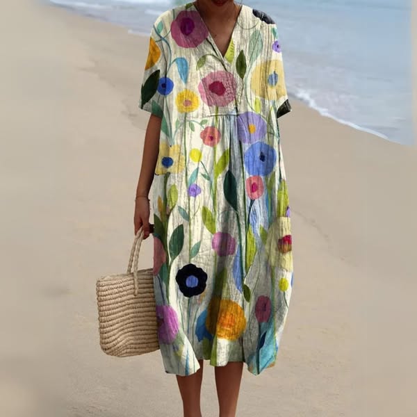 Joyce - Colourful Floral Print Dress