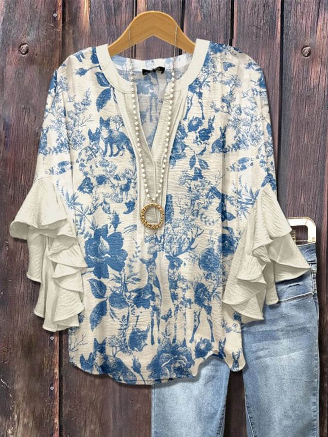 Odette - Porcelain Garden Blouse