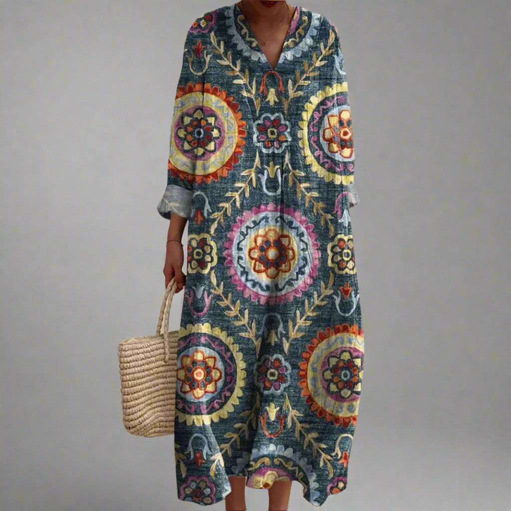 Kathryn - Elegant Geometric Pattern Dress