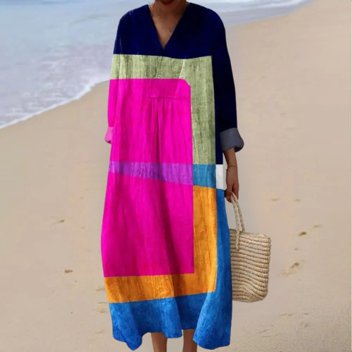 Sylvia – Colourblock Artistic Dress