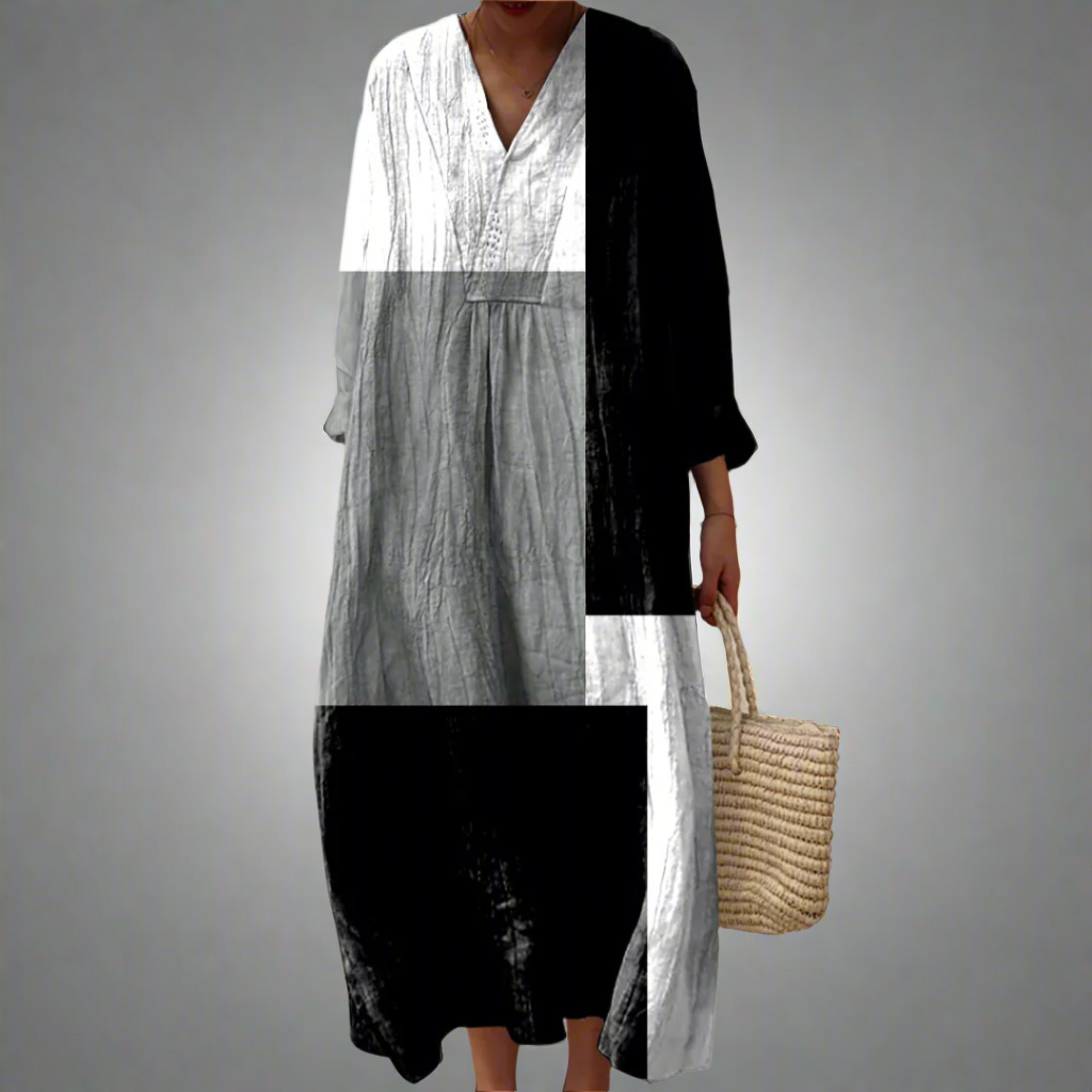Maureen - Abstract Patchwork Maxi Dress