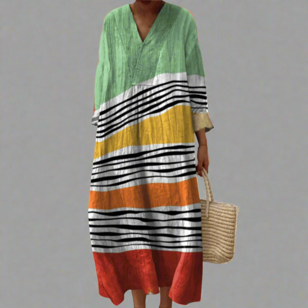 Rosemary - Coastal Stripes Relaxed Maxi Dress