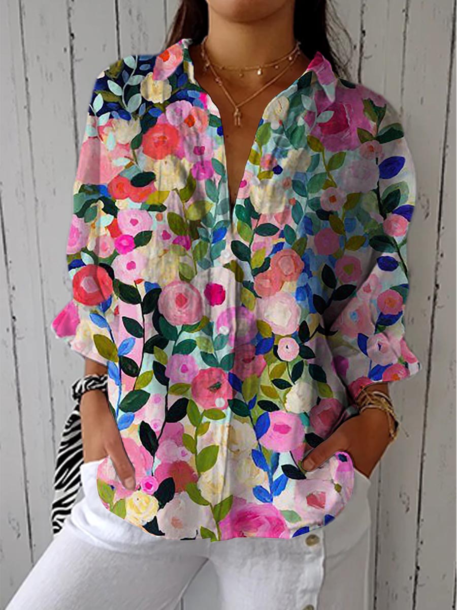 Ruth - Bloom Canvas Blouse
