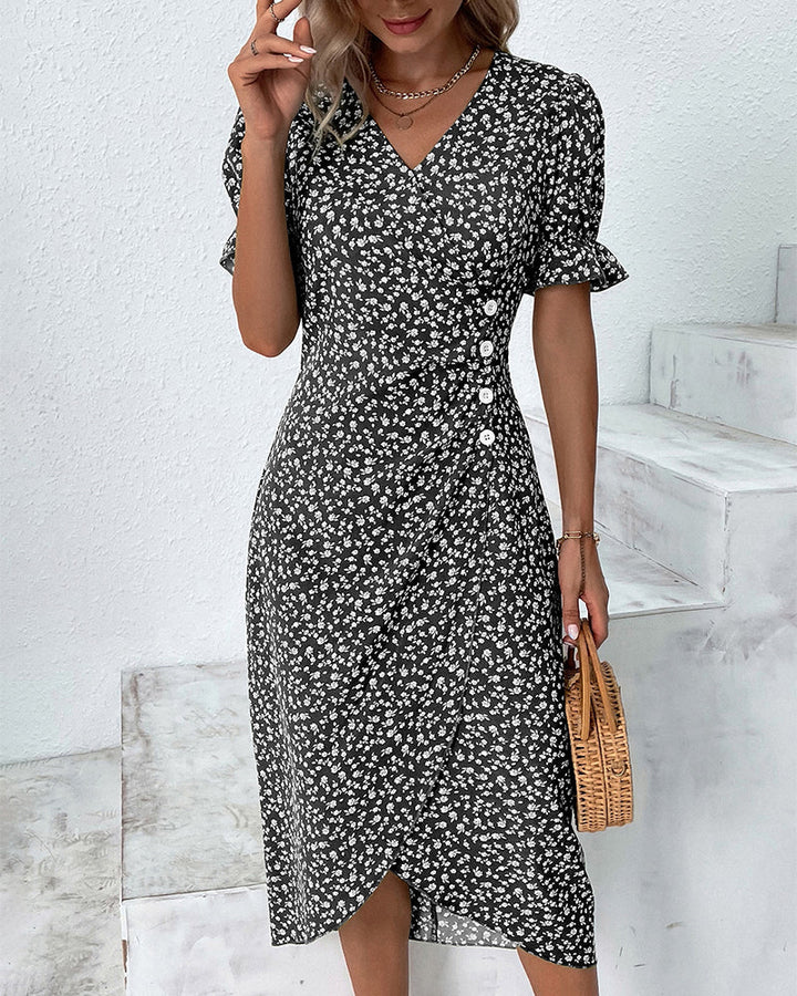 Dianne - Button Wrap Midi Dress