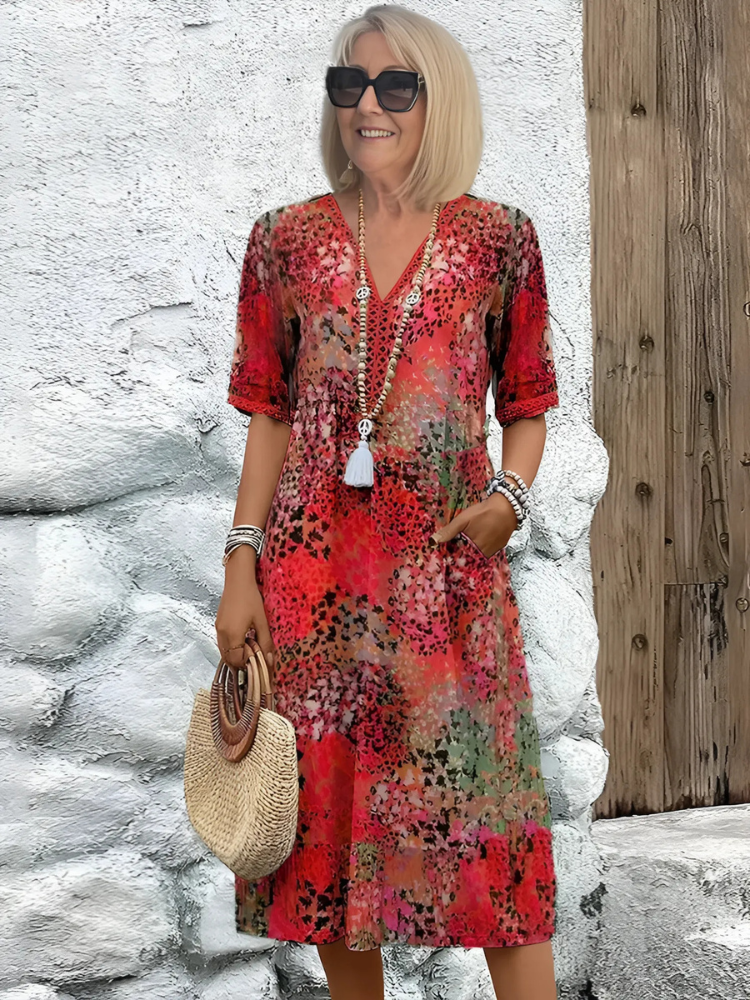 Pauline - Vibrant Midi Dress