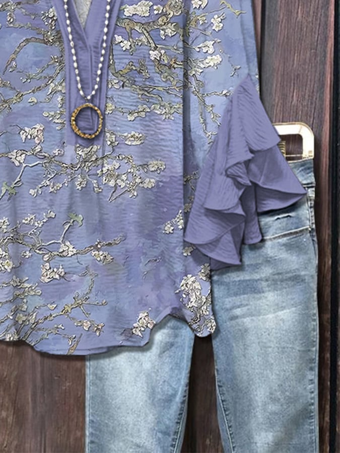 Lilac Bloom - Blossom print blouse