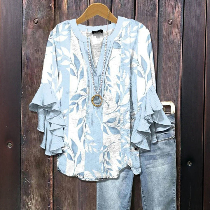Misty Vine - ruffled leaf blouse
