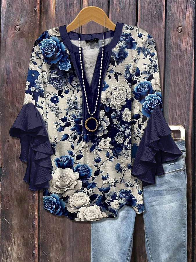 Evelyn Rose - Midnight Bloom Blouse
