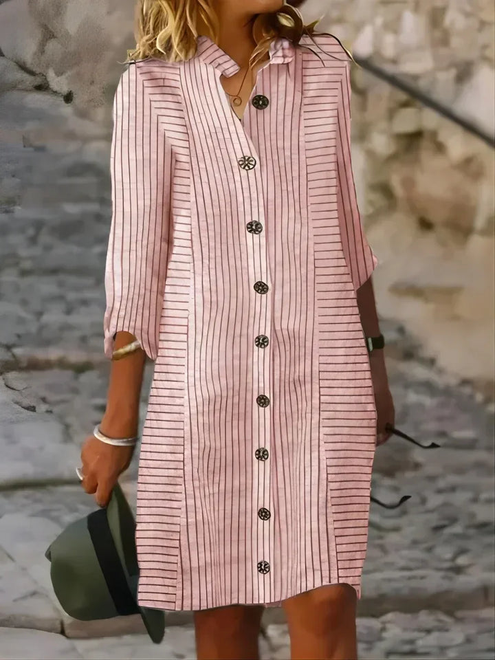 Marjorie – Striped Elegance Dress
