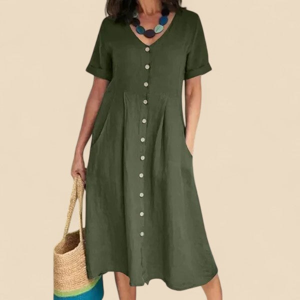 Beryl - Button-Front Day Dress