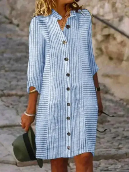 Marjorie – Striped Elegance Dress