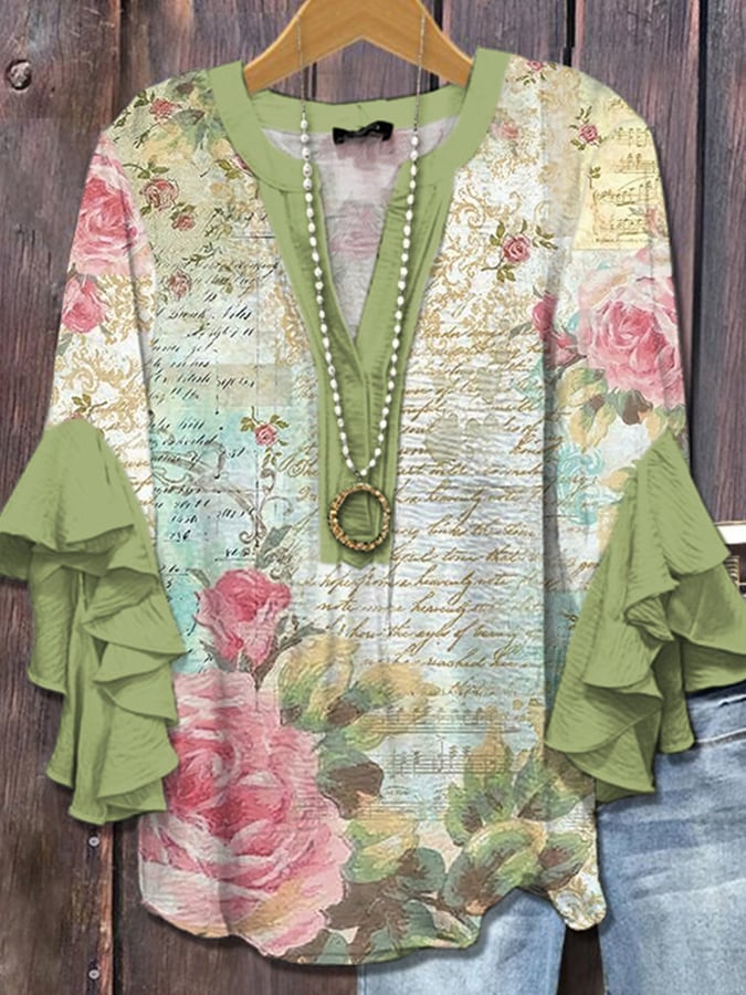Elodie Garden - Vintage rose blouse