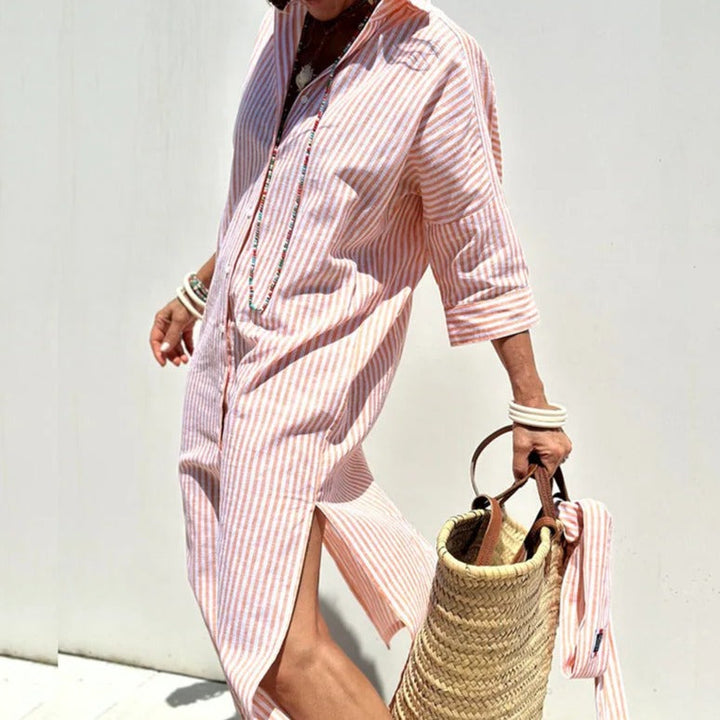 Christine – Breezy Striped Shirt Dress