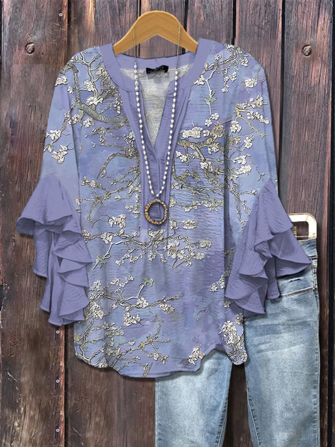 Lilac Bloom - Blossom print blouse