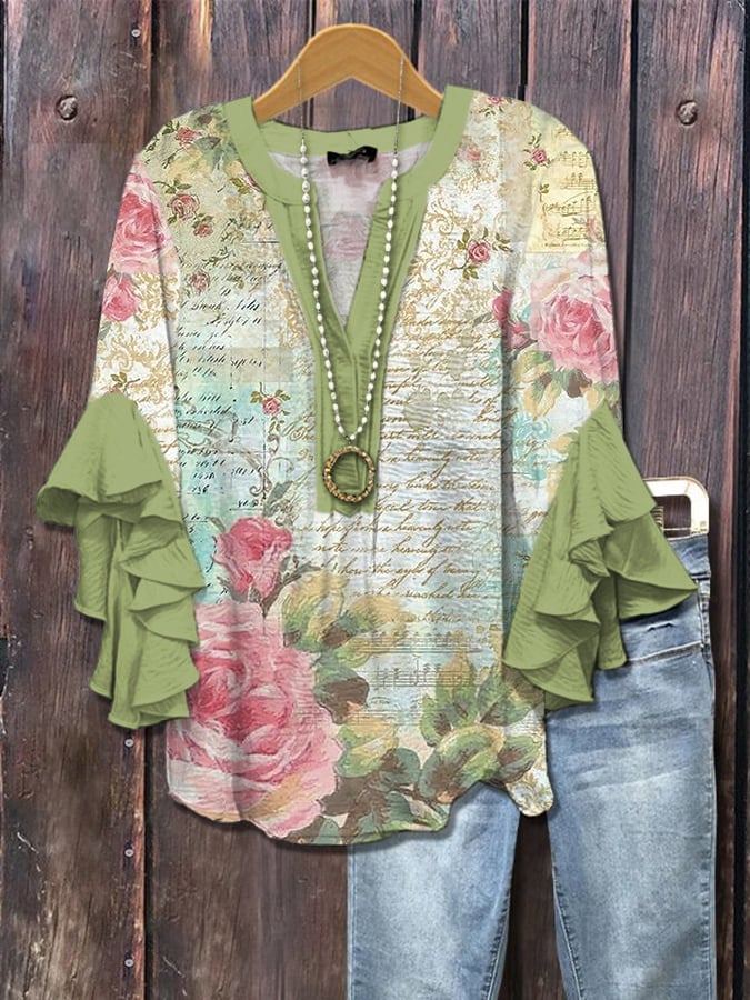 Elodie Garden - Vintage rose blouse
