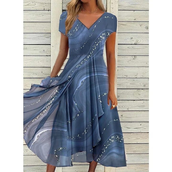 Valerie – Elegant V-neck Midi Dress