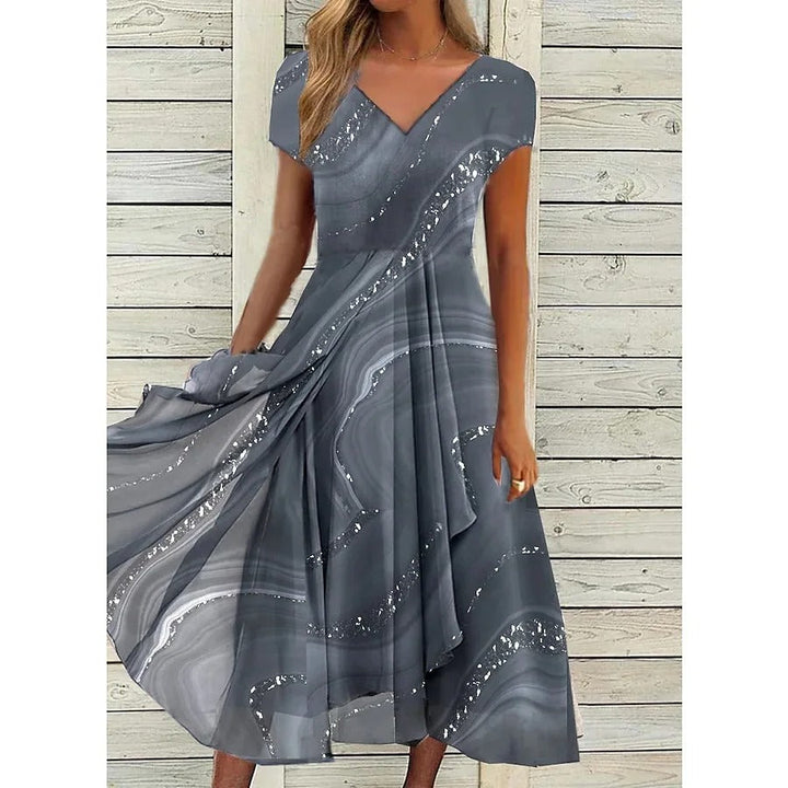 Valerie – Elegant V-neck Midi Dress