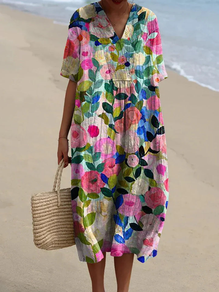 Anne - Watercolour Floral Dress