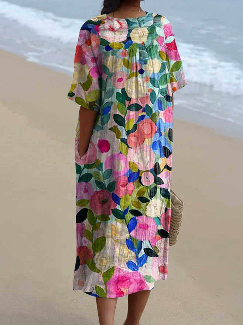 Anne - Watercolour Floral Dress