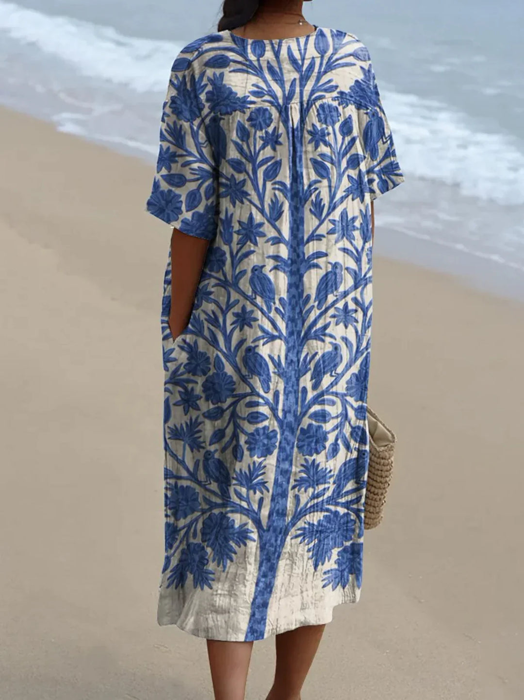 Kathleen - Embroidered Blue Dress